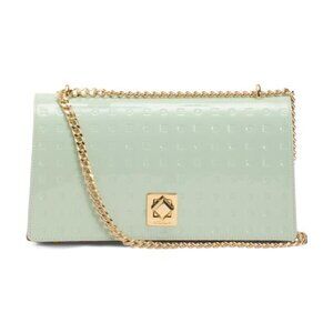 ARCADIA Made In Italy Patent Leather East West Bag With Chain Strap